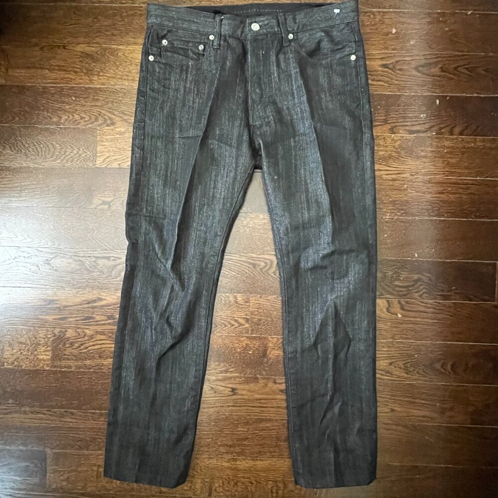 NEW Izzue Woman's Black Button Fly Jeans- Silver sparkly thread-Sz.44 (US 12)